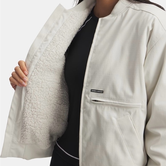 Womens Under Armour Expanse Sherpa Fleece Lined Loose Bomber Jacket XL MSRP $130 - Picture 8 of 8
